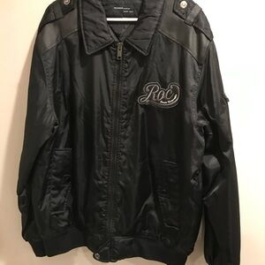 Rocawear Black Bomber Jacket Embroidered Logo Men’s XL Y2K